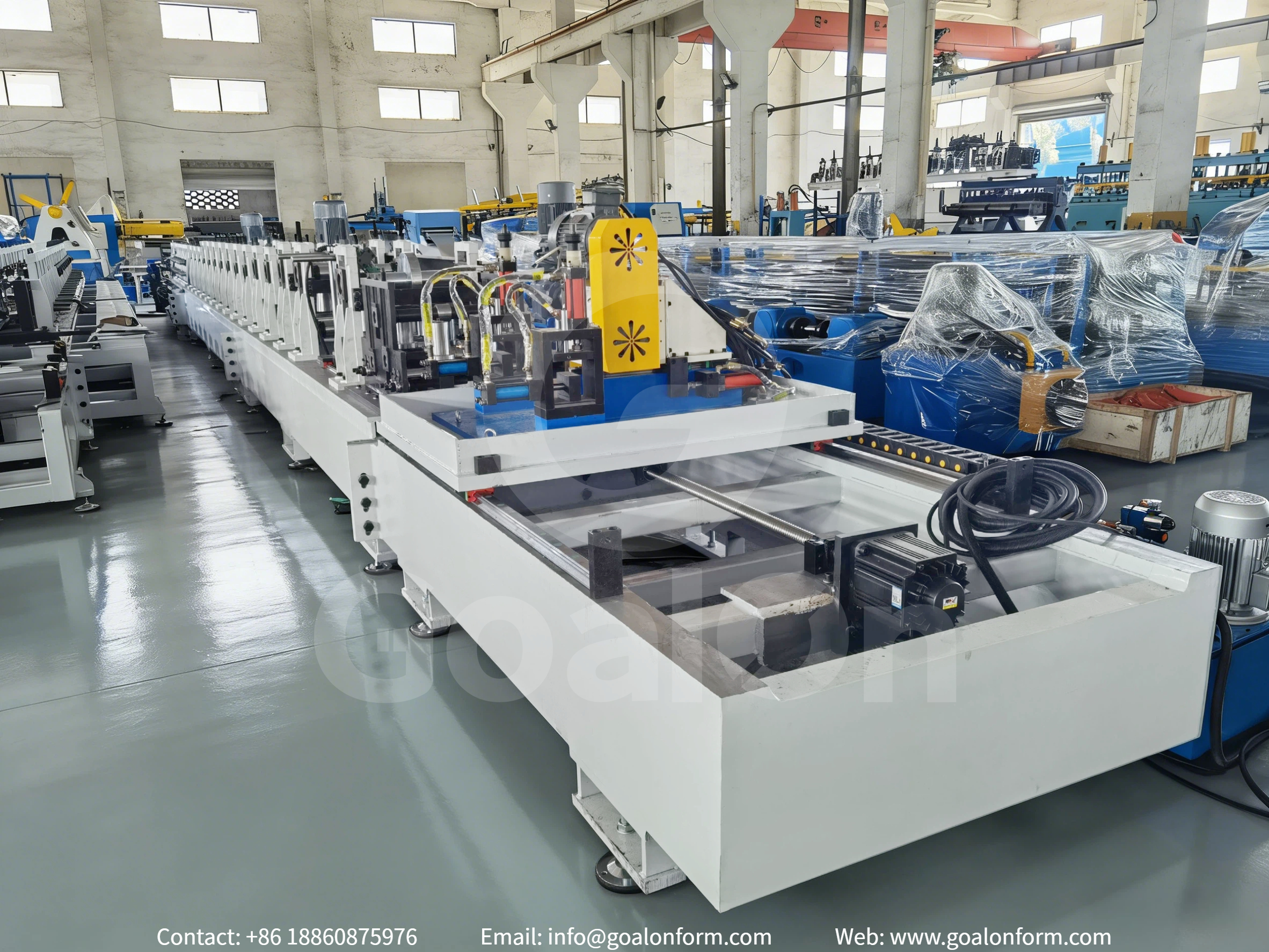 Flying Saw Cut Rack Box Beam Roll Forming Machine