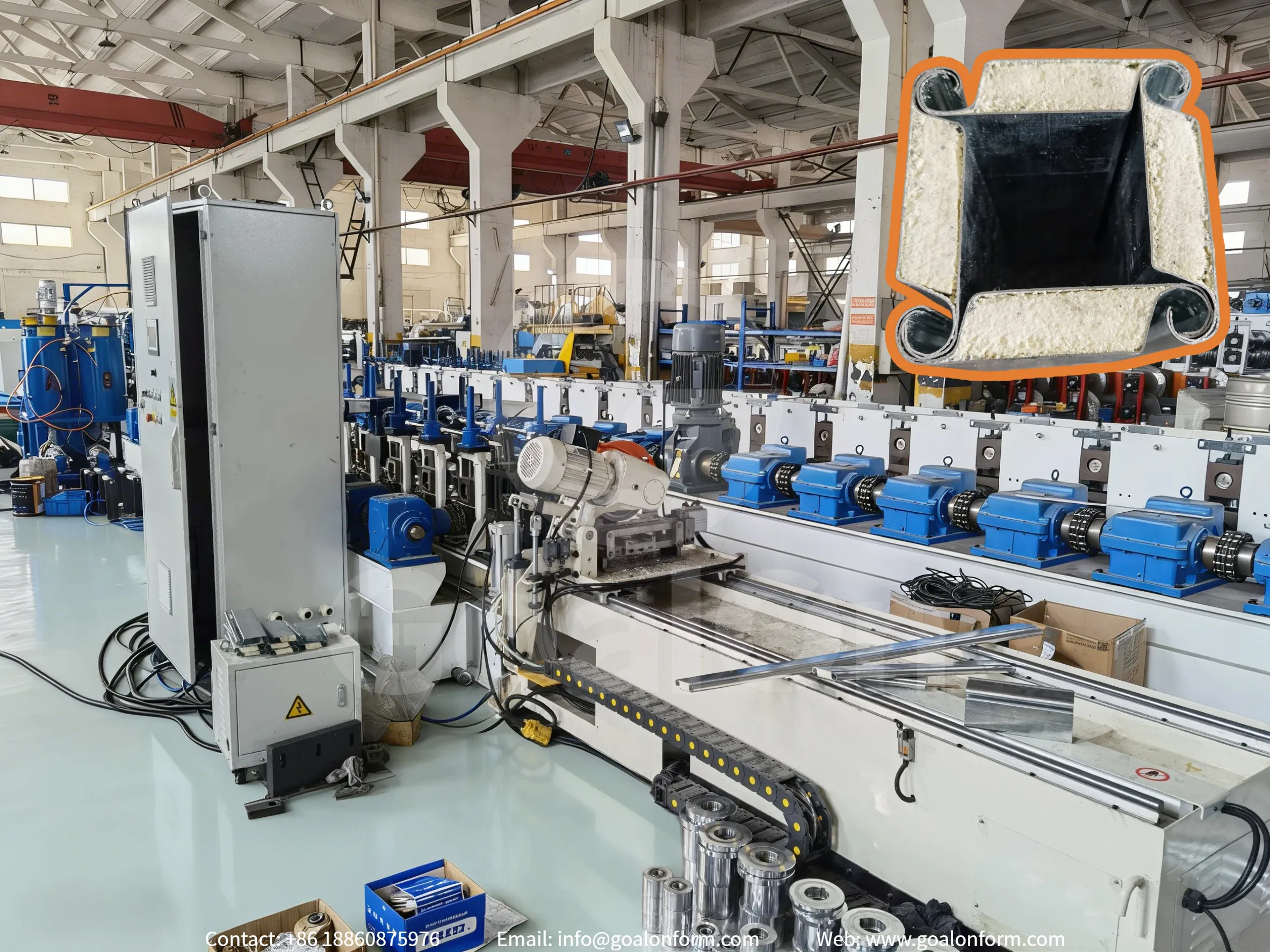 pu foam rolling shutter door roll forming machine