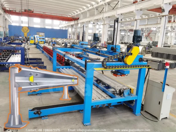 3 wave highway guardrail barrier roll forming machine