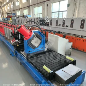 hat purlin roll forming machine with standalone hydraulic punching machine