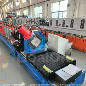 hat purlin roll forming machine with standalone hydraulic punching machine