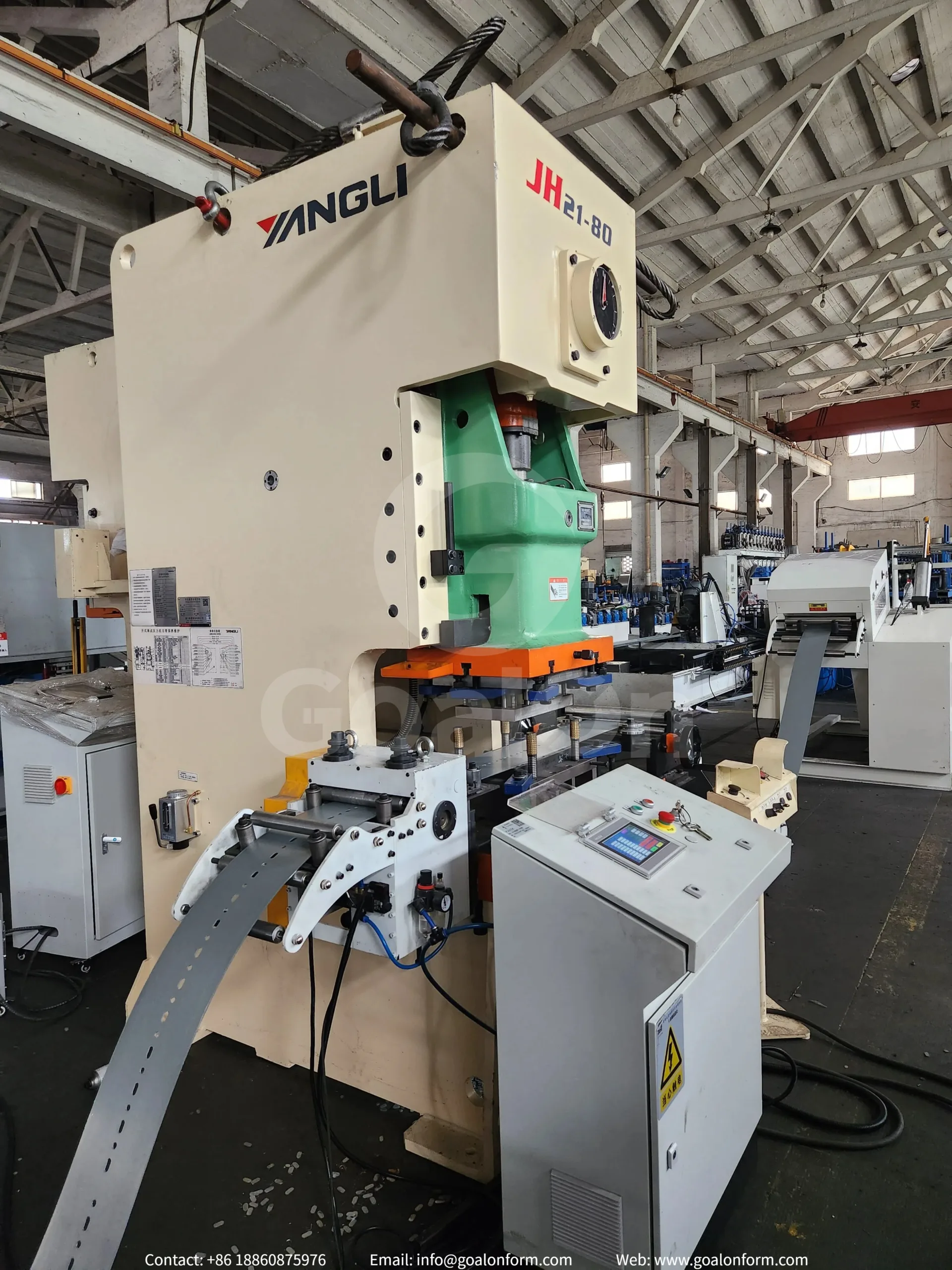 Punch press system for strut channel punching with high-speed hole production