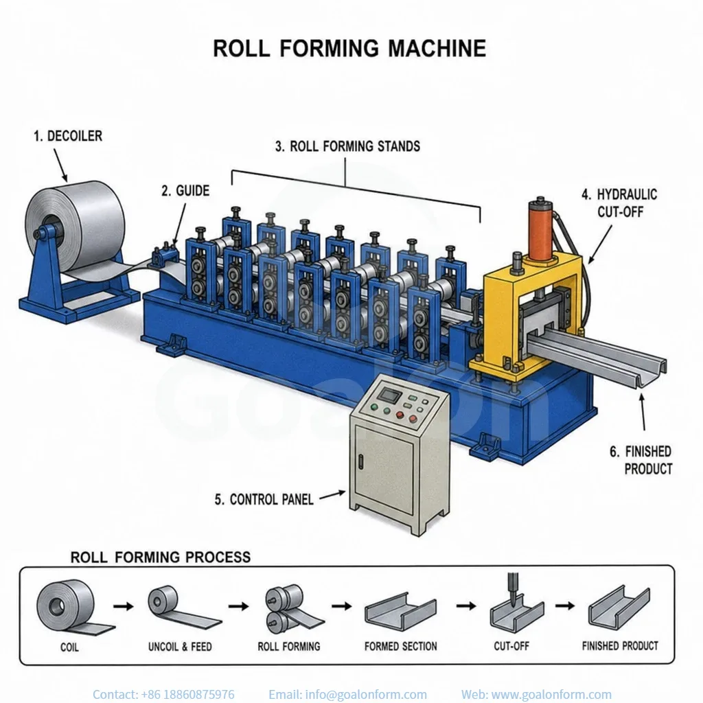 roll forming machine flow chart