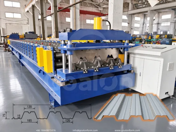 3″ Composite Deck Roll Forming Machine Hydraulic Cut