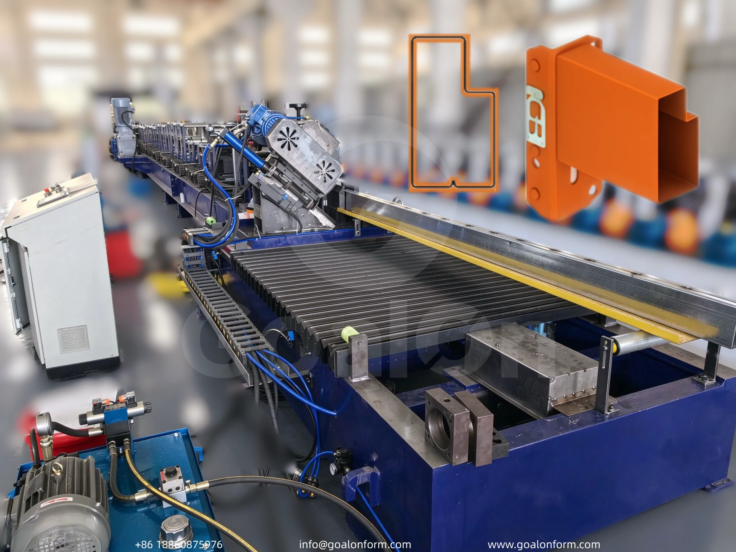 High-Speed Big Siza Step Beam Roll Forming Machine With Saw Cut